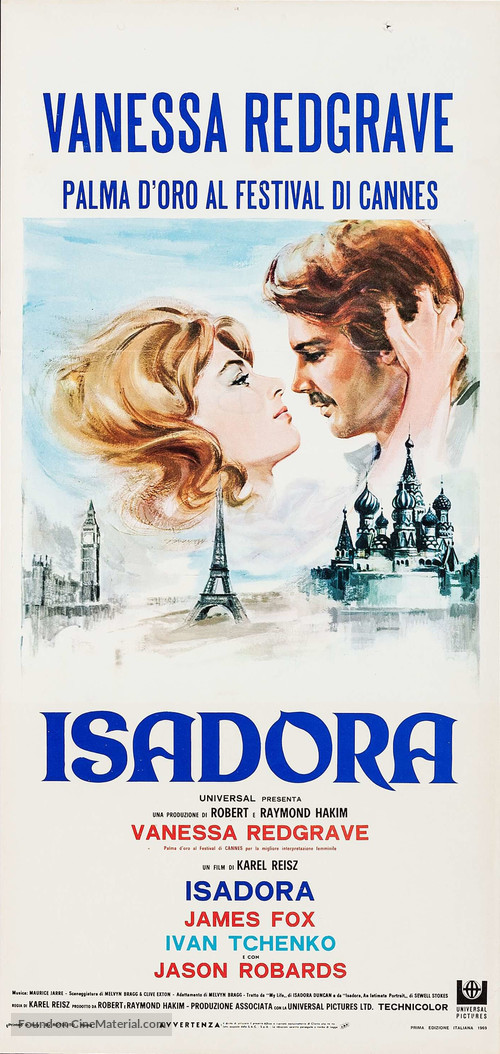Isadora - Italian Movie Poster