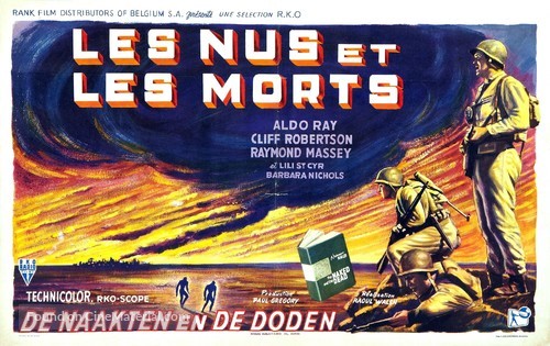 The Naked and the Dead - Belgian Movie Poster