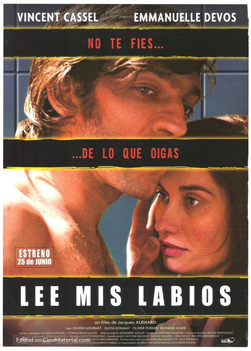 Sur mes l&egrave;vres - Spanish Movie Poster