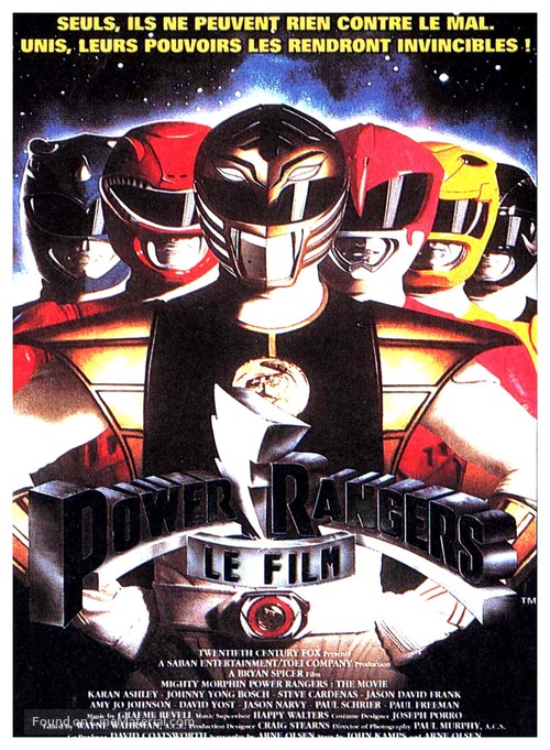 Mighty Morphin Power Rangers: The Movie - French Movie Poster