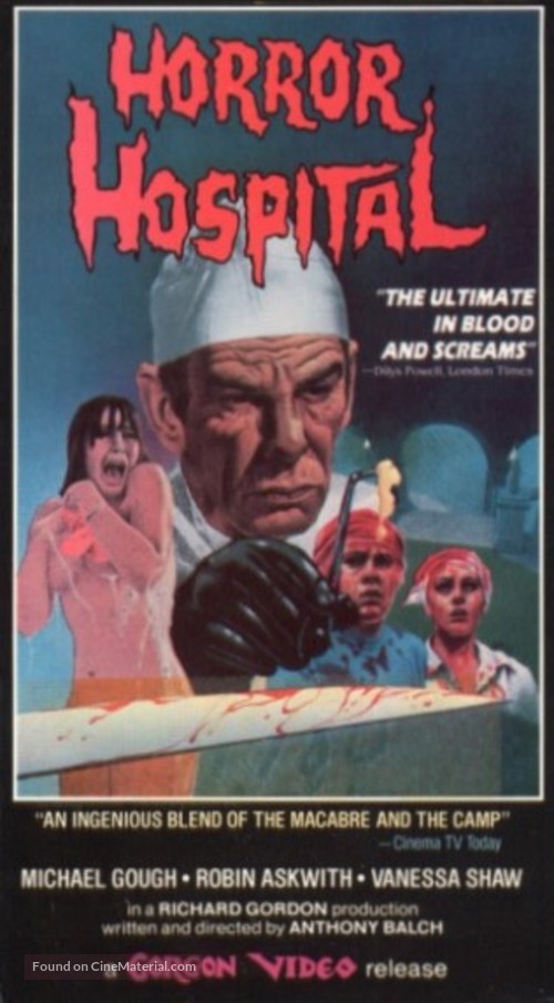 Horror Hospital - VHS movie cover