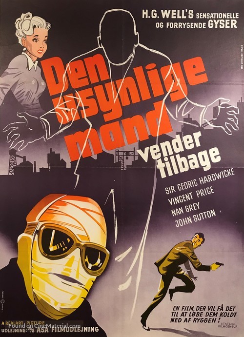 The Invisible Man Returns - Danish Movie Poster
