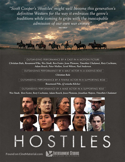 Hostiles - For your consideration movie poster