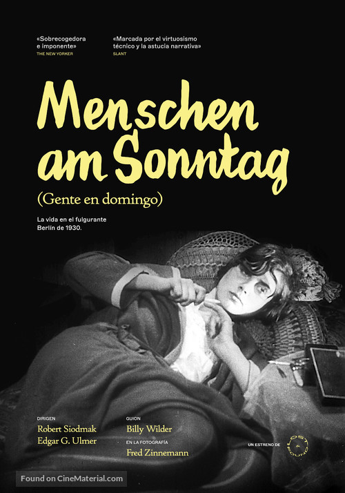 Menschen am Sonntag - Spanish Movie Poster