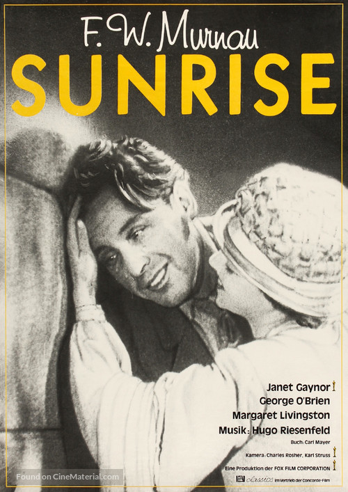 Sunrise: A Song of Two Humans - German Movie Poster