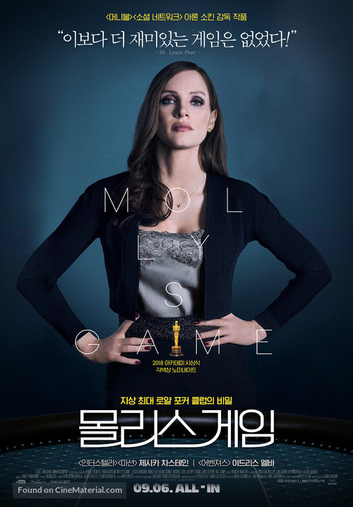 Molly&#039;s Game - South Korean Movie Poster