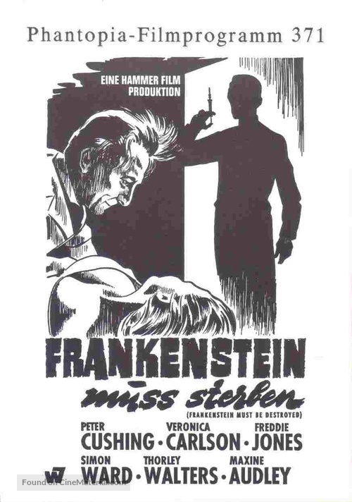 Frankenstein Must Be Destroyed - German poster