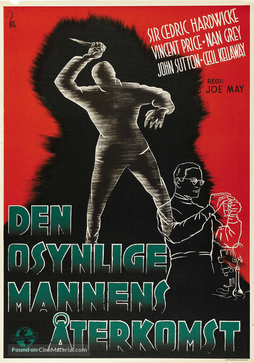 The Invisible Man Returns - Swedish Movie Poster