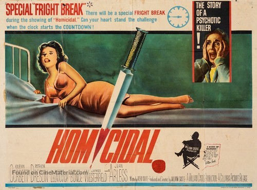 Homicidal - British Movie Poster