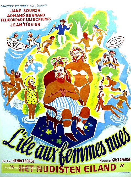 L&#039;&icirc;le aux femmes nues - Belgian Movie Poster