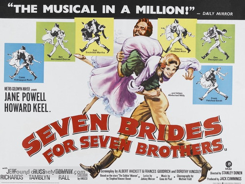 Seven Brides for Seven Brothers - British Movie Poster