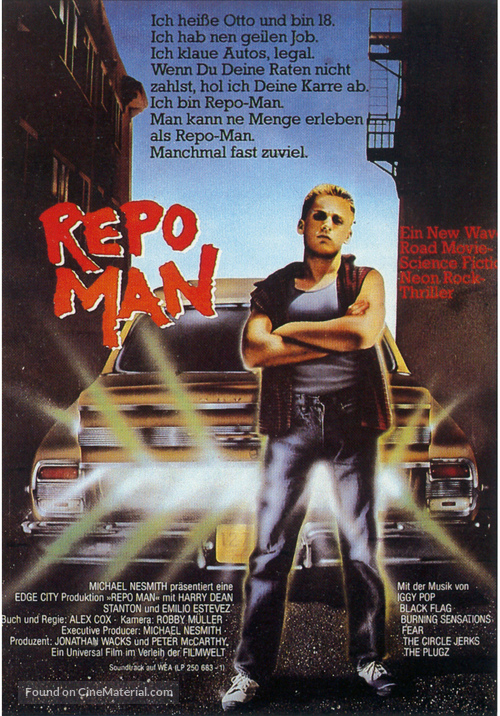 Repo Man - German Movie Poster