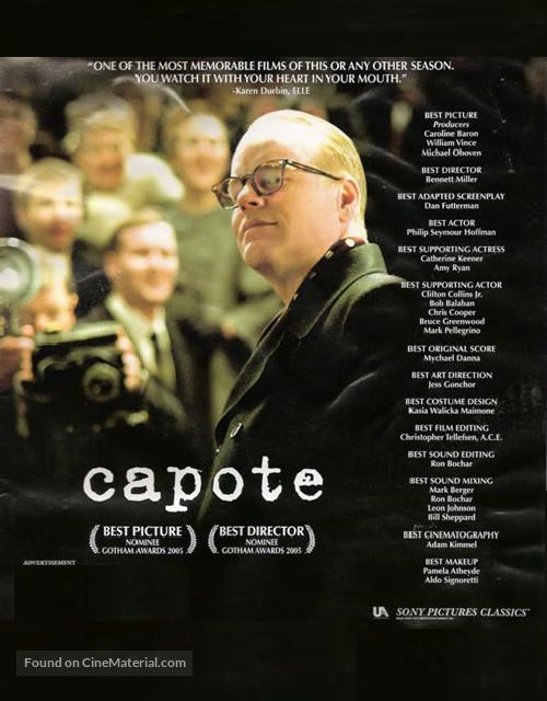 Capote - For your consideration movie poster