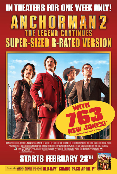 Anchorman 2: The Legend Continues - Video release movie poster