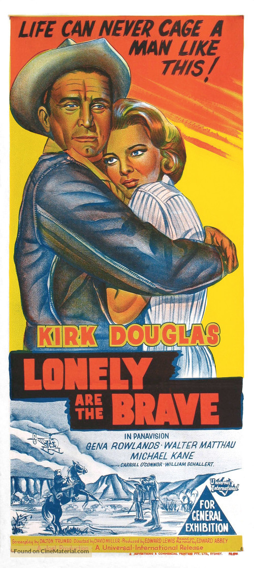 Lonely Are the Brave - Australian Movie Poster