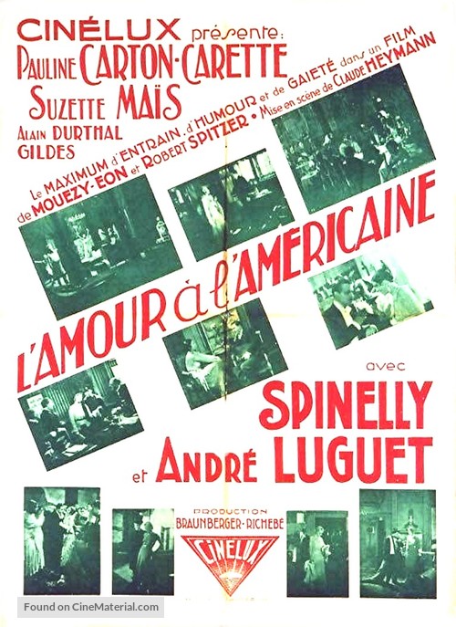 L&#039;amour &agrave; l&#039;am&eacute;ricaine - French Movie Poster