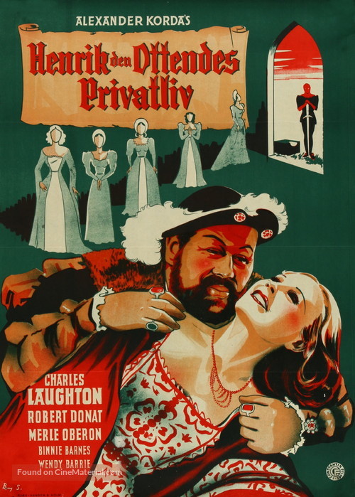 The Private Life of Henry VIII. - Danish Movie Poster