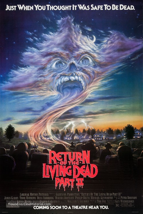 Return of the Living Dead Part II - Advance movie poster