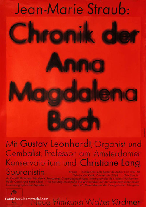 Chronik der Anna Magdalena Bach - German Movie Poster