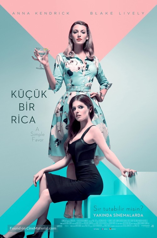 A Simple Favor - Turkish Movie Poster