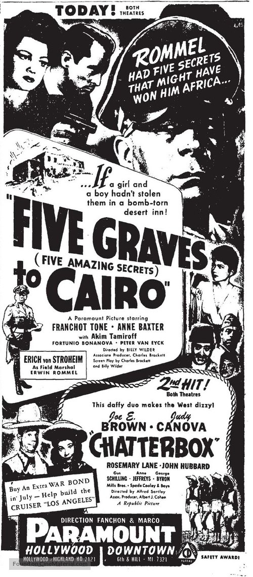 Five Graves to Cairo - poster