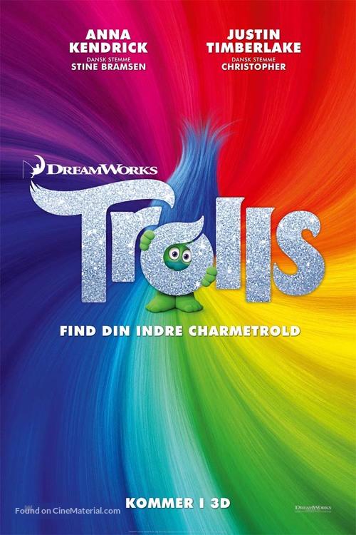 Trolls (2016) Danish movie poster