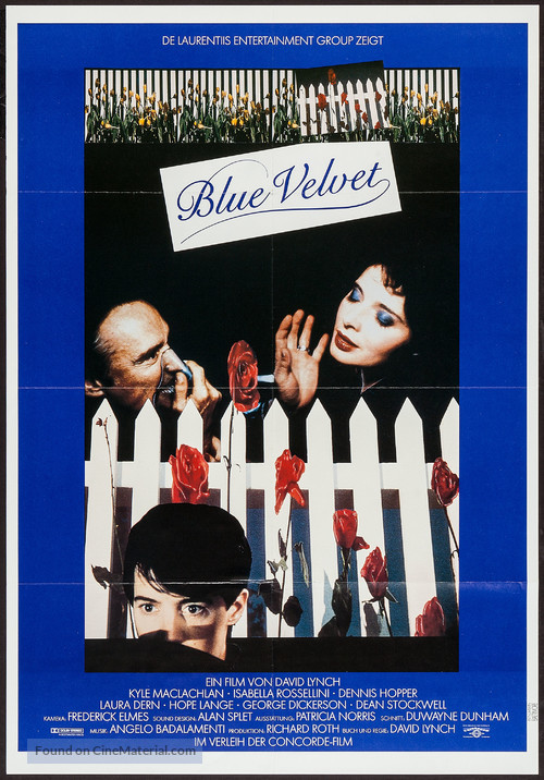 Blue Velvet - German Movie Poster