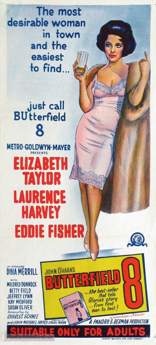 Butterfield 8 - Australian Movie Poster