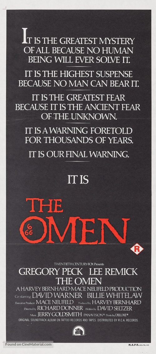 The Omen - Australian Movie Poster