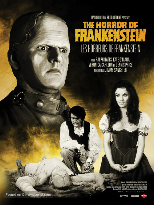The Horror of Frankenstein - French Re-release movie poster