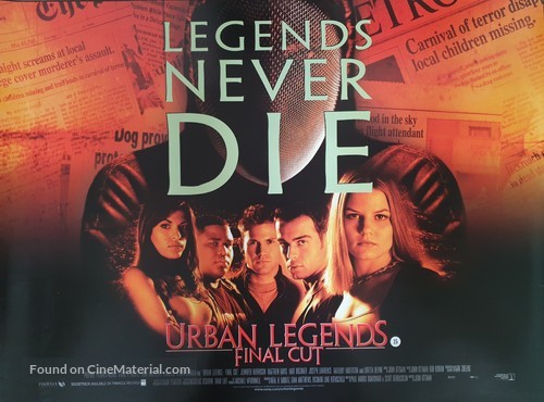 Urban Legends Final Cut - British Movie Poster