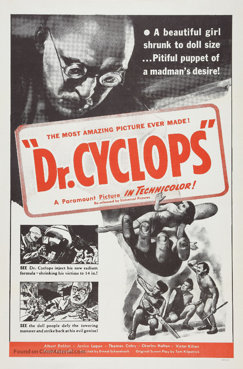Dr. Cyclops - Re-release movie poster