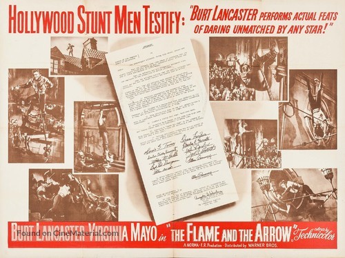 The Flame and the Arrow - British Movie Poster