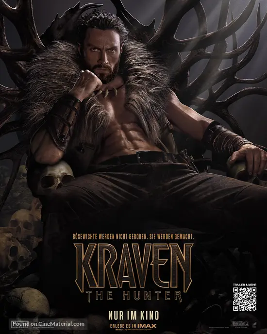 Kraven the Hunter - German Movie Poster