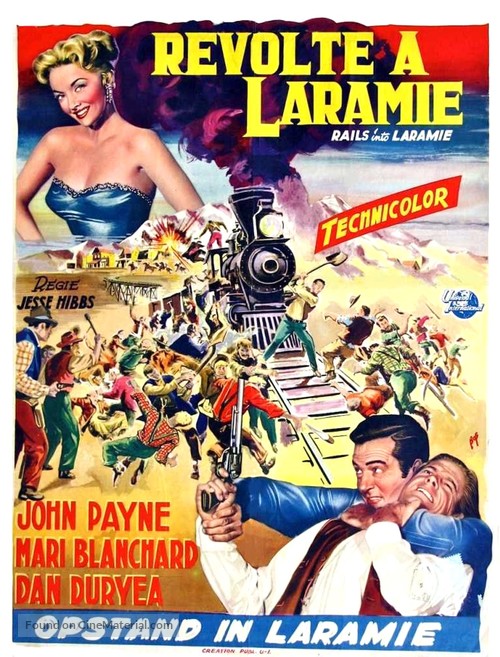 Rails Into Laramie - Belgian Movie Poster