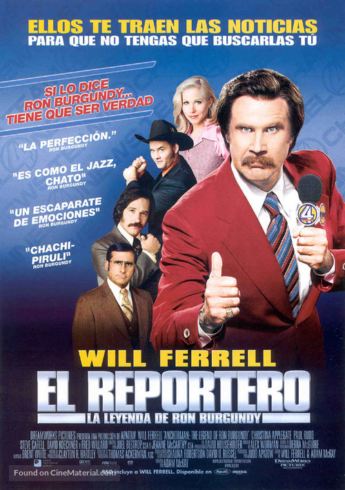 Anchorman: The Legend of Ron Burgundy - Spanish Movie Poster