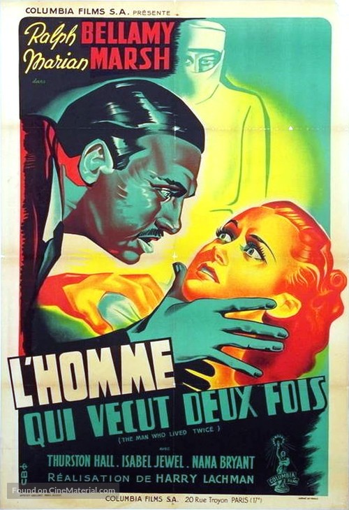 The Man Who Lived Twice - French Movie Poster