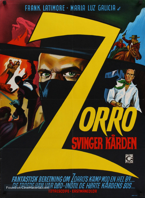 La venganza del Zorro - Danish Movie Poster