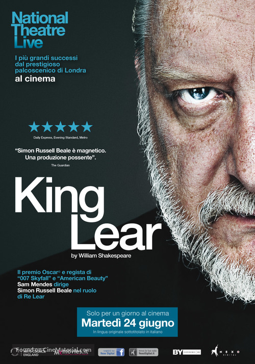National Theatre Live: King Lear - Italian Movie Poster