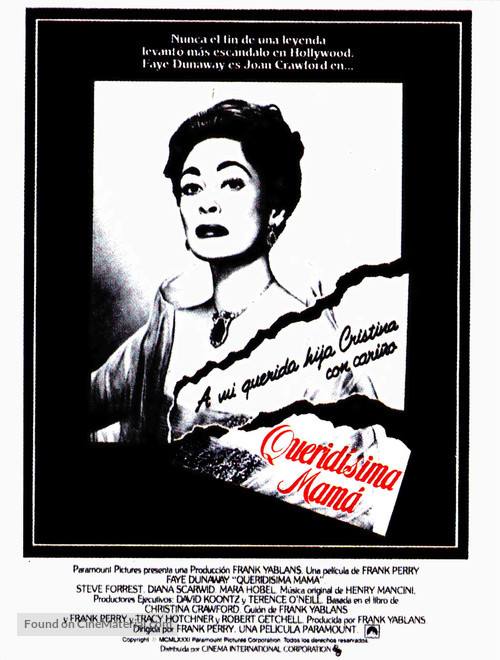 Mommie Dearest - Spanish Movie Poster