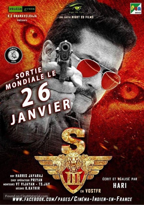Singam 3 - French Movie Poster