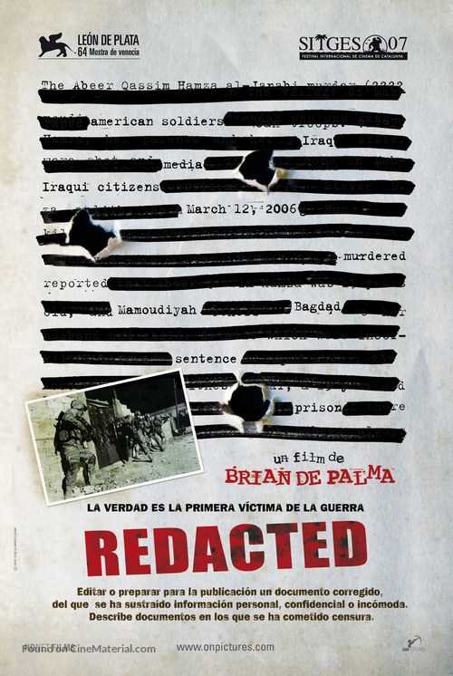 Redacted - Spanish Movie Poster