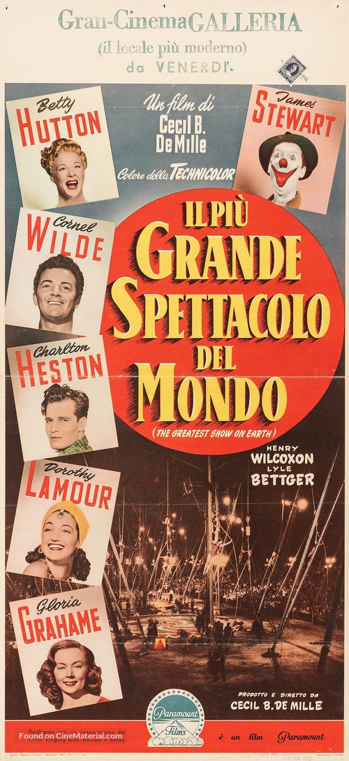 The Greatest Show on Earth - Italian Movie Poster