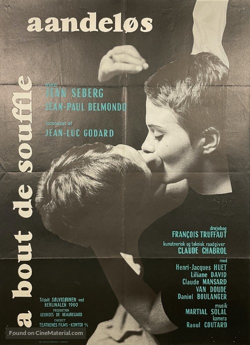 &Agrave; bout de souffle - Danish Movie Poster