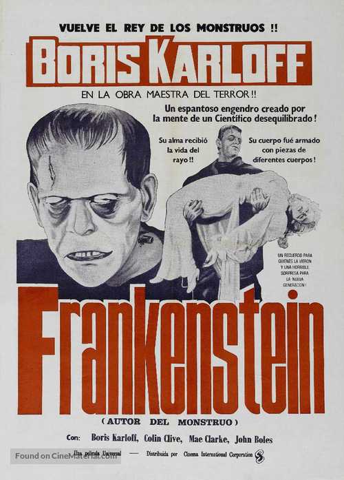 Frankenstein - Spanish Re-release movie poster