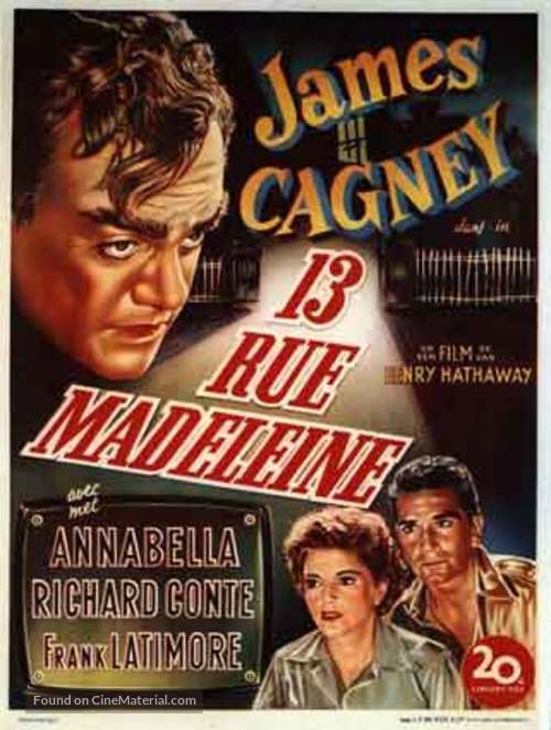 13 Rue Madeleine - Belgian Movie Poster