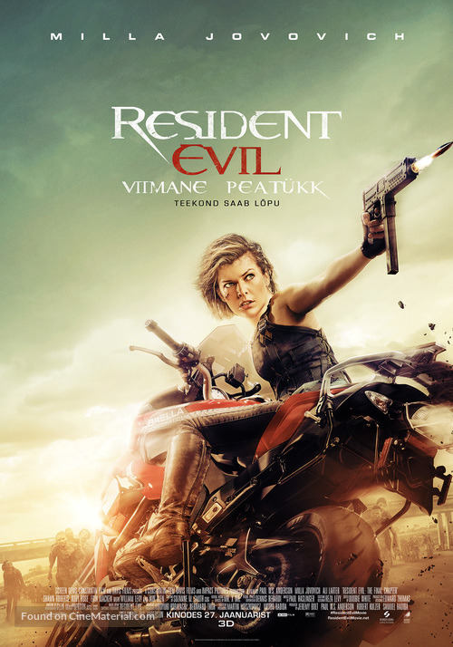 Resident Evil: The Final Chapter - Estonian Movie Poster