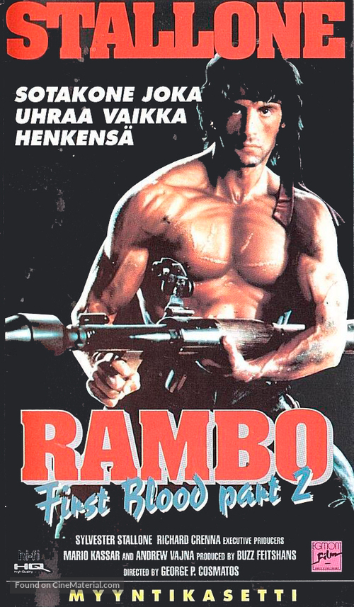 Rambo: First Blood Part II - Finnish VHS movie cover