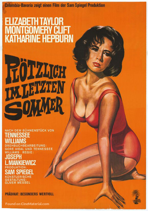 Suddenly, Last Summer - German Movie Poster