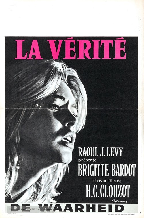 La v&eacute;rit&eacute; - Belgian Movie Poster